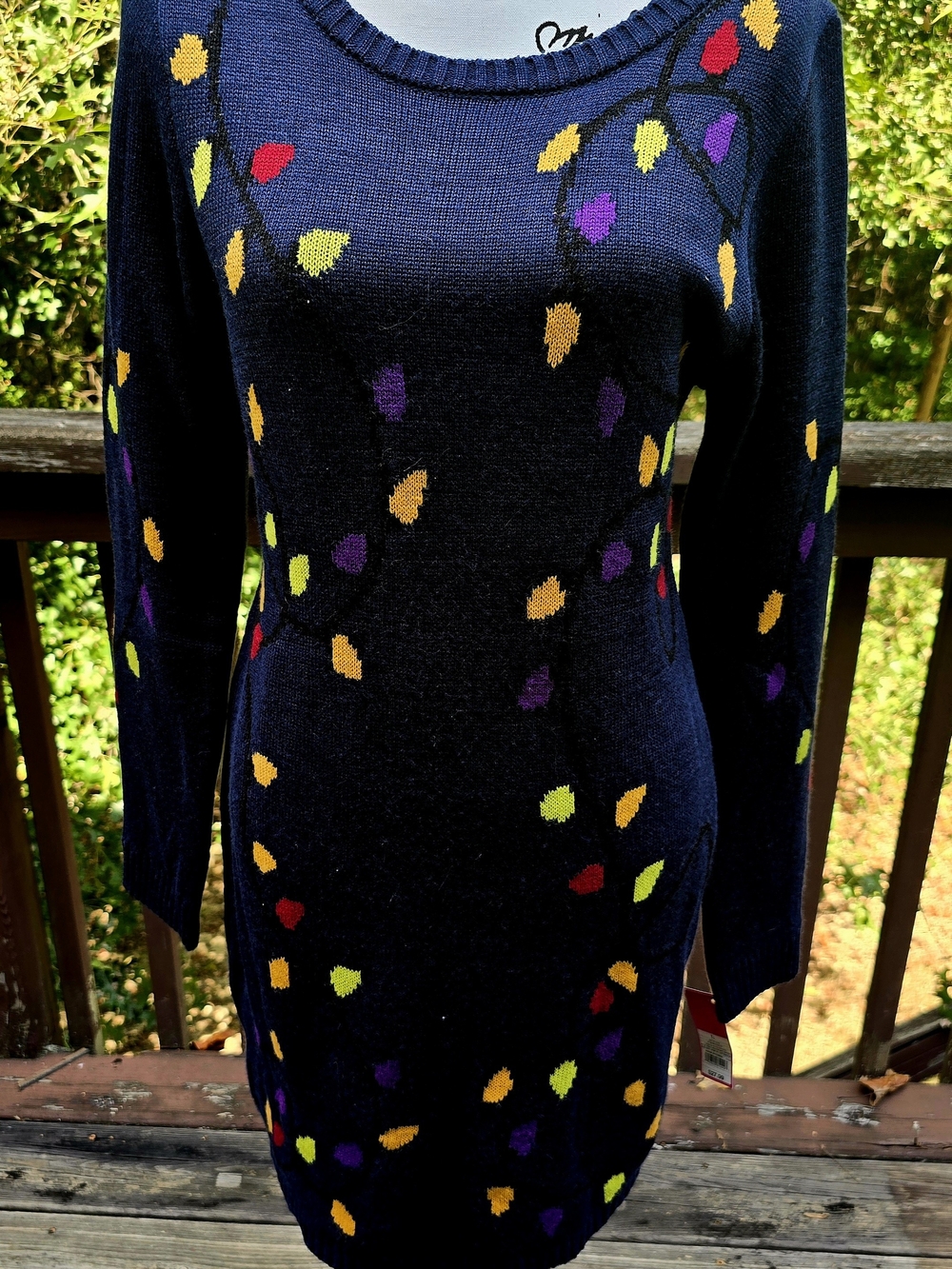 Xhilaration Navy Holiday Midi Sweater Dress